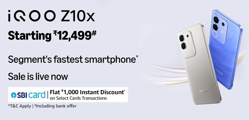 India Desire : iQOO Z10x 5G Amazon Price Rs 13499 : Buy In Open Sale, Specifications & Buy Online In India